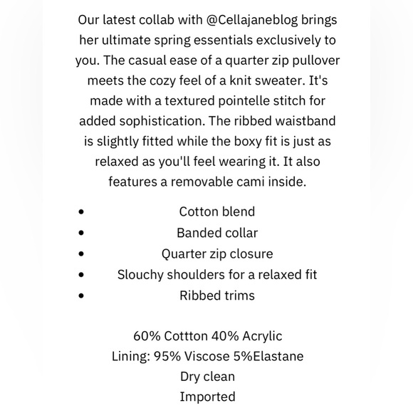 Splendid - Cella Jane Collection - Quarter Zip Sweater in pearl - Picture 2 of 4